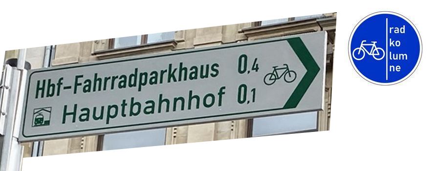 Schild: HBF-Fahrradparkhaus 0,4