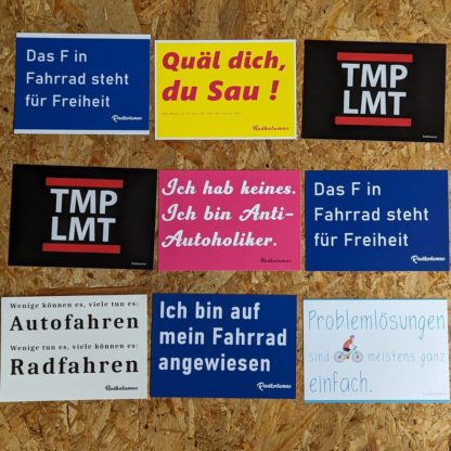 Postkartenset der Radkolumne mit verschiedenen Motiven