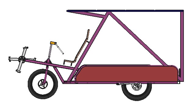 Skizze von Solar-Cargobike. Bild: Veload.